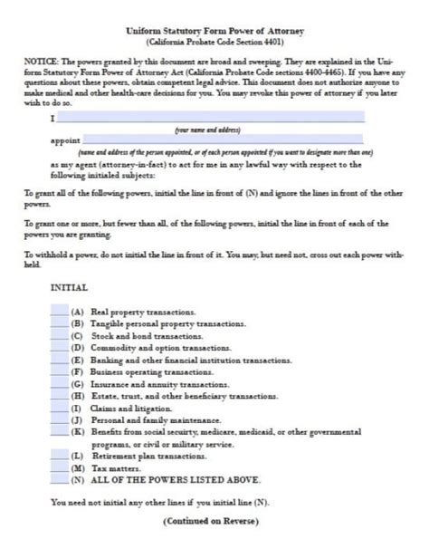 Free California Power Of Attorney Forms 9 Types Power Of Attorney
