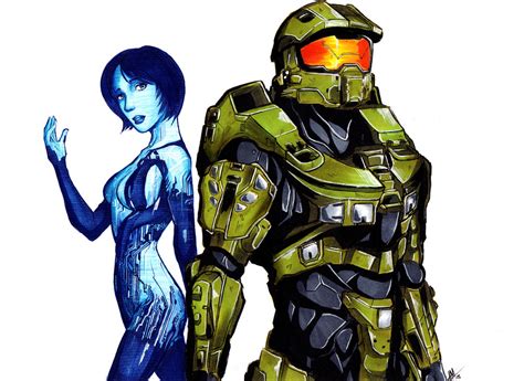 Commission Master Chief And Cortana By Smudgeandfrank On Deviantart