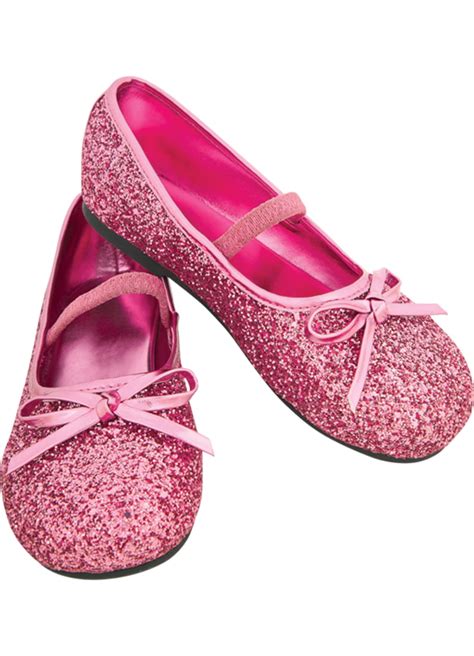Child Light Pink Glitter Ballet Shoes By Rubies 881435
