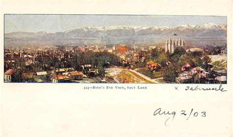 Salt Lake City Utah Birdseye View Of City Antique Postcard K64918