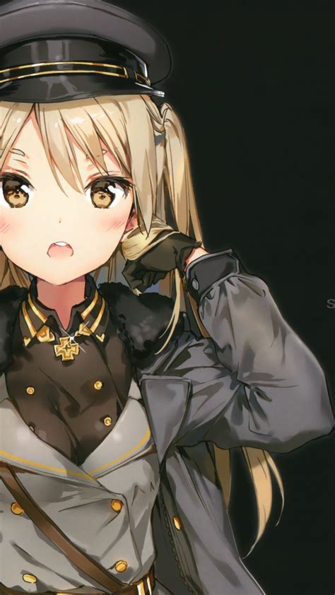 Download 720x1280 Anime Girl Blonde Military Uniform