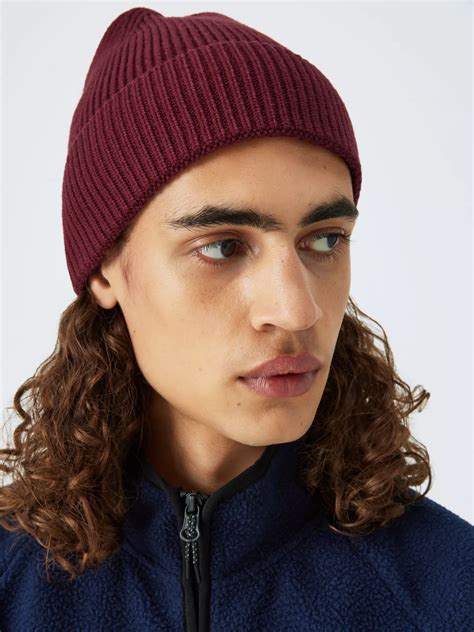 John Lewis Anyday Knitted Beanie Cabernet At John Lewis And Partners