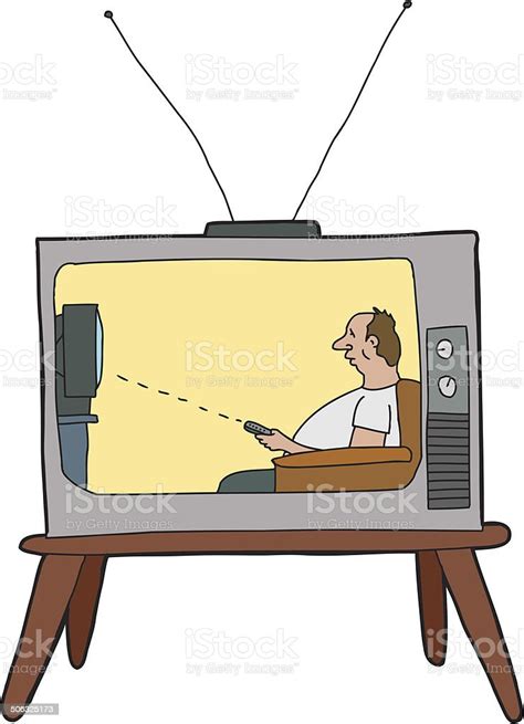Lazy Man Watching Tv Stock Illustration Download Image Now Adult