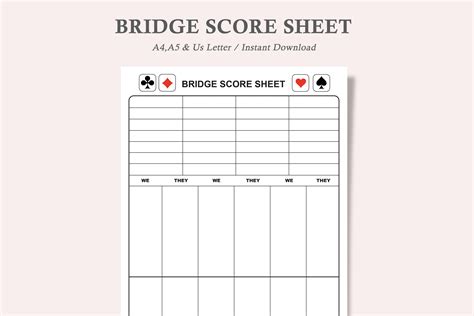 Bridge Score Sheetbridge Score Padbridge Card Gamescore Etsy