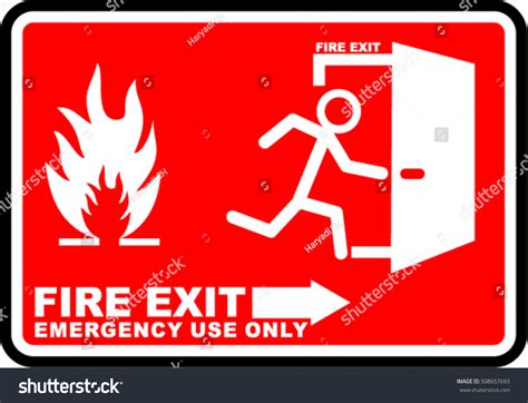 Fire Evacuation Sign Royalty Free Stock Vector 508657693