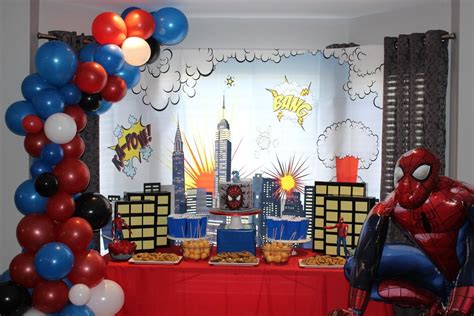 Spiderman Theme Birthday Party Birthday Party Decorations Diy