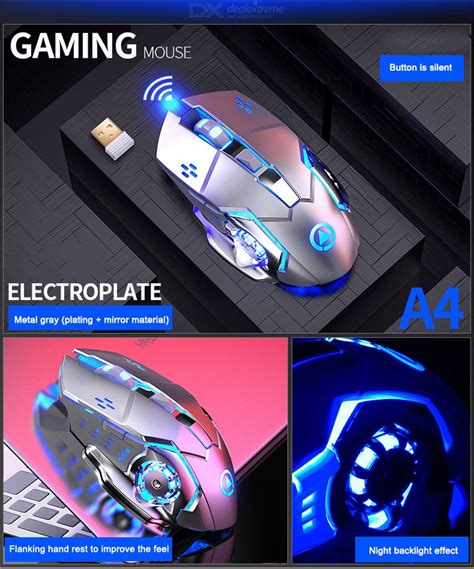Yindiao A4 Wireless Gaming Mouse Rechargeable Mouse Electroplating