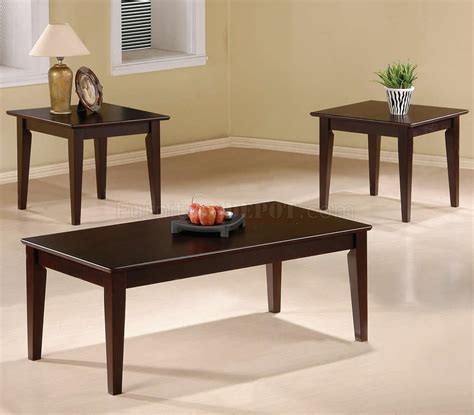 Browse our wide selection of living room tables with rich dark wood finishes. Cappuccino Finish Modern Elegant 3Pc Coffee Table Set