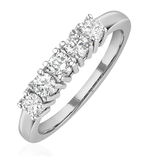 chloe platinum 5 stone diamond eternity ring 0 50ct g vs