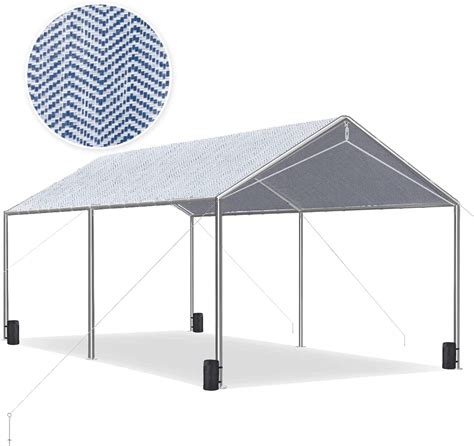 Quictent 10x20ft Upgraded Heavy Duty Car Canopy Galvanized Frame