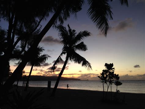 Sunset On The Beach Of Guam