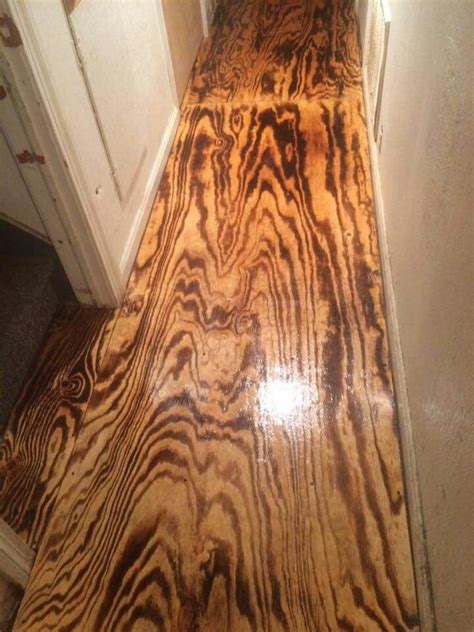 You might recall that my sister and i recently ripped up the carpet on our first floor. Torched plywood floors!!! … | Burnt plywood floor, Plywood ...
