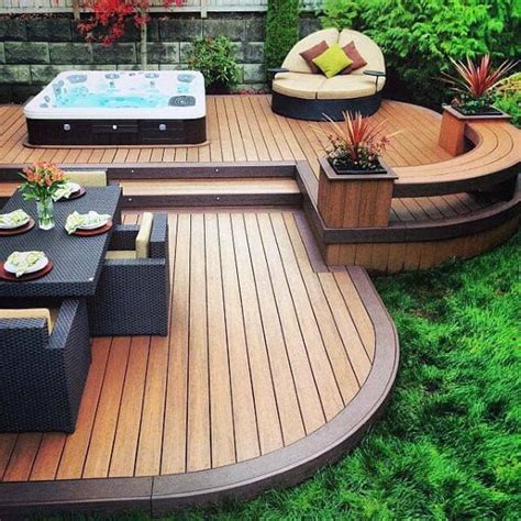 The entire bench is designed from tree limbs that have been cut to size. Top 60 Best Deck Bench Ideas - Built-In Outdoor Seating ...