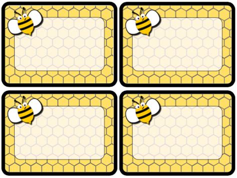 Bee Theme Name Tags Teaching Resources