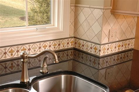 Hand Painted Kitchen Border Tile Backsplash