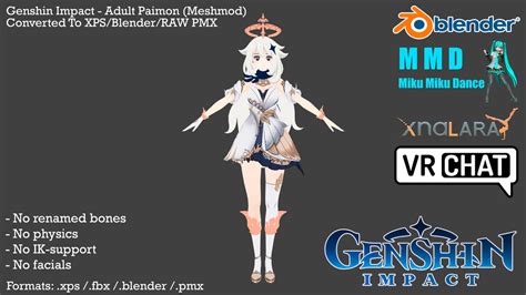 Genshin Impact Adult Paimon Fbx Mmd Xps By Higuys920 On Deviantart