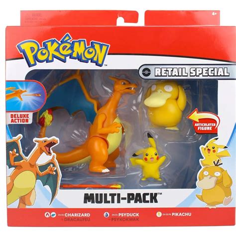 Pokemon Charizard Psyduck And Pikachu Figure 3 Pack