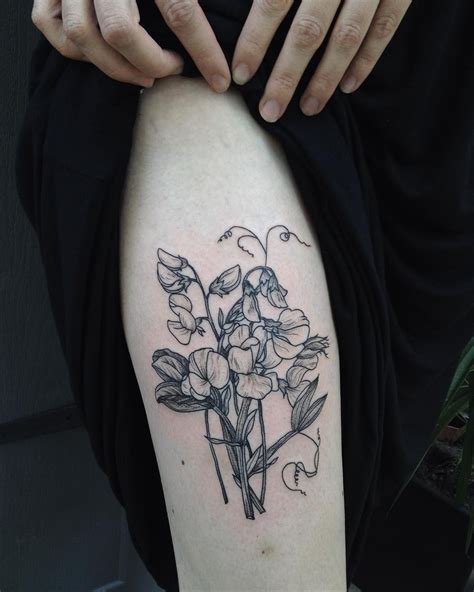 Sweet Peas For Alice Tattooed Today In Leicester At