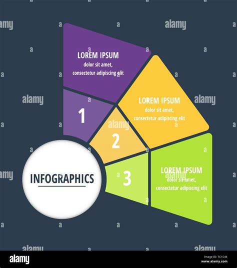 Vector Infographic Flat Template Sectors For Three Label Diagram