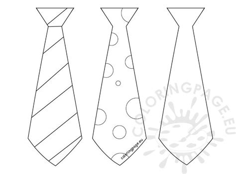 Fathers Day Craft Three Tie Template Coloring Page