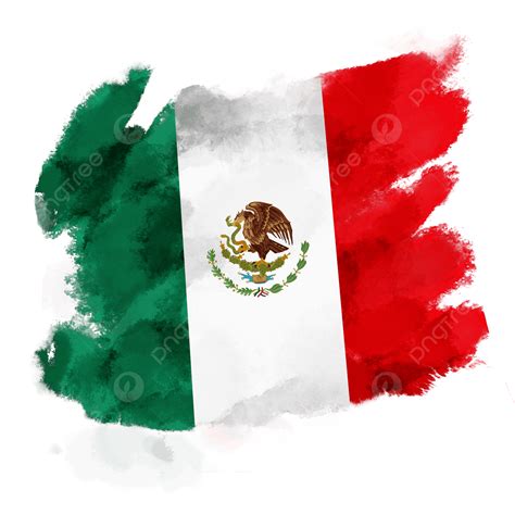 Mexican Flag Clipart Transparent Background Mexican Flag Watercolor