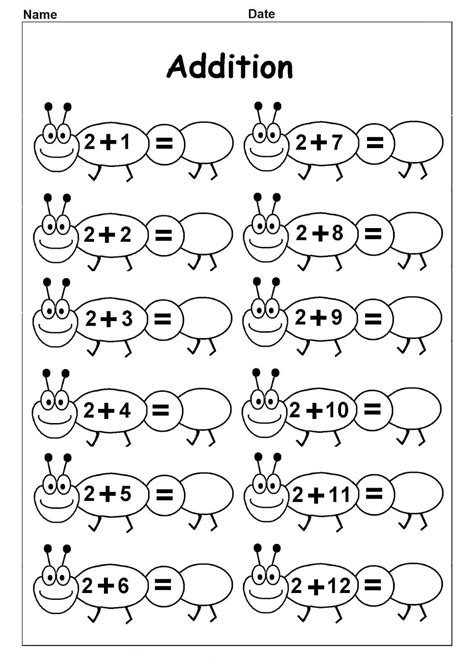 Addition Math Worksheets For Kindergarten Kidz Worksheets