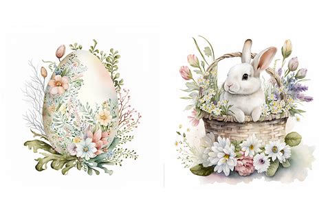 Happy Easter Watercolor Collection By Artsy Fartsy Thehungryjpeg