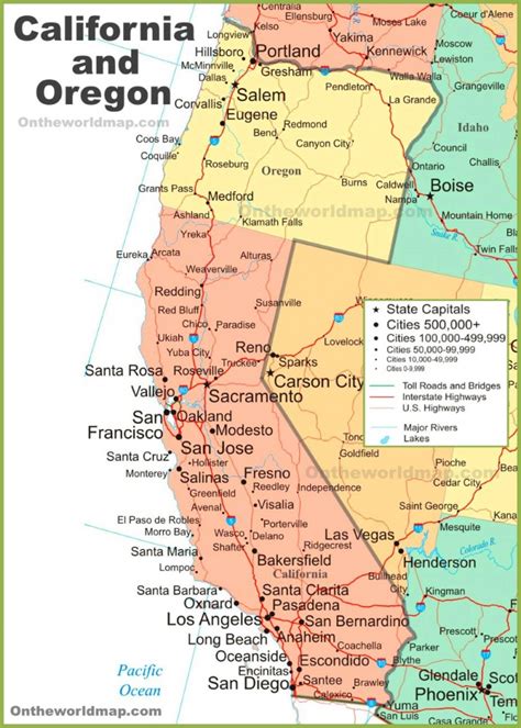 Map Of Coastal Oregon Map Of Northern California Coastal Cities Map
