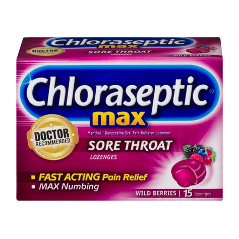 Chloraseptic Max Sore Throat Relief Lozenges Maximum Strength Wild
