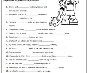 revising possessive adjectives  possessive pronouns