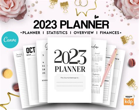 Monthly Planner 2023 37 Canva Editable Interiors Templates Bundle