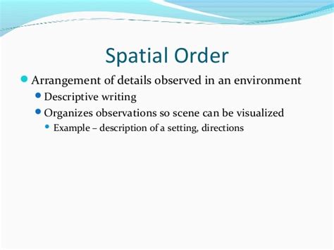 What Is Spatial Organization In Writing Spatial Order Explained