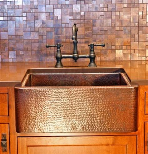 Custom copper farmhouse sink with a custom rustic patina graces this sprawling and magnificent kitchen. 92 best Custom Copper Kitchen Sinks images on Pinterest ...