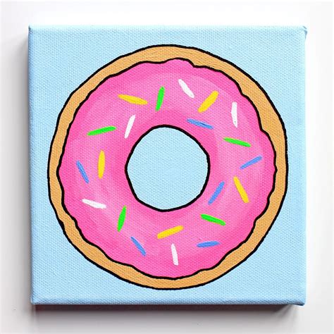 Donut Pop Art Painting On Miniature Canvas Artfinder