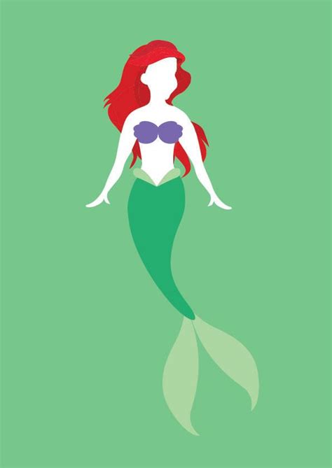 The Little Mermaid Is Standing In Front Of A Green Background