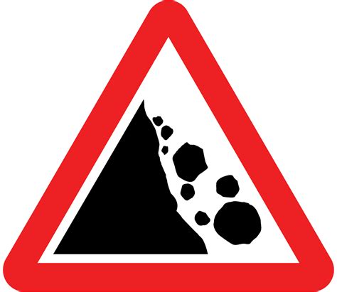 Falling Rocks Sign Highway Code