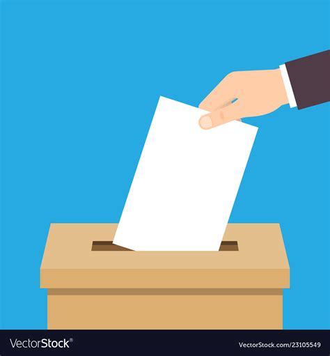 Hand Putting Voting Paper In Ballot Box Royalty Free Vector