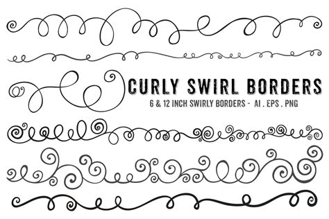 Swirl Borders Eps Png Ps Brush Custom Designed Graphics