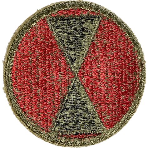 Patch 7th Infantry Division Green Back 1943