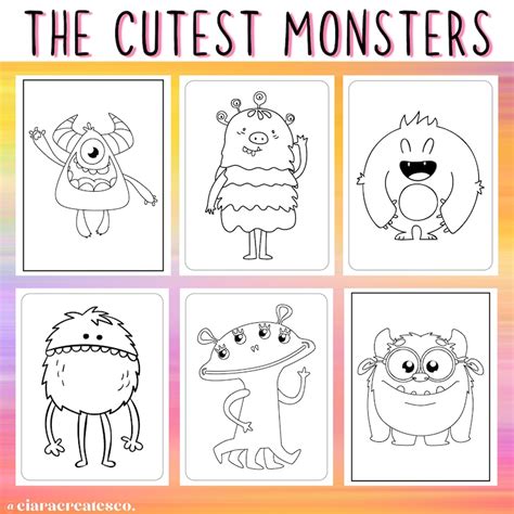 40 Süße Monster Malvorlagen Für Kinder Monster Malvorlagen Etsyde