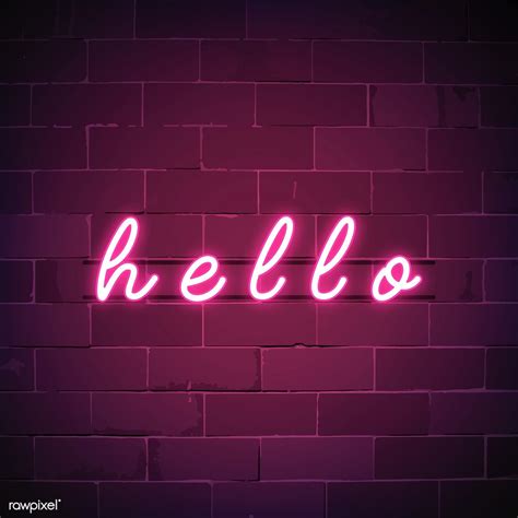 Pink Hello Neon Sign Vector Free Image By Ningzk V