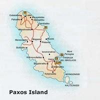 Mapa ostrova Paxos Řecko v detailech