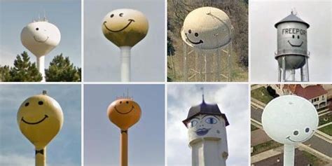 Smiley Face Water Towers Virtual Globetrotting