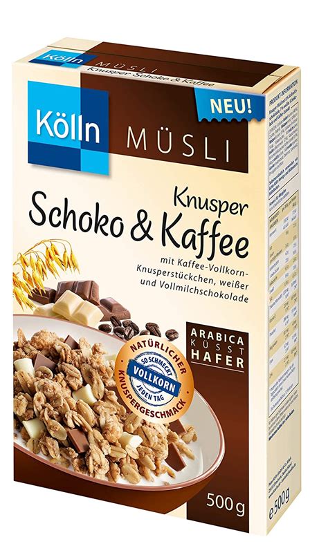 Kölln Müsli Knusper Schoko And Kaffee 500 G Amazonde Lebensmittel And Getränke