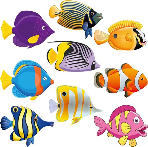 Blulu 72 Pieces Ocean Fish Cutouts Paper Colorful Ocean
