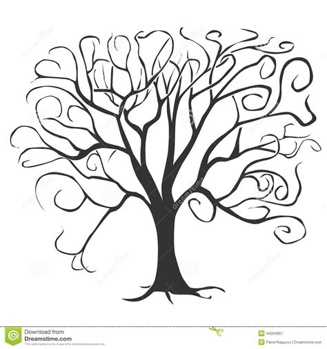 More detailed family trees, as used in medicine and social work, are known as genograms. Black tree stock vector. Illustration of full, dead ...