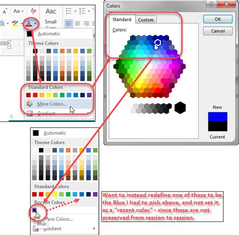 How To Edit Standard Colors On Microsoft Color Picker Office