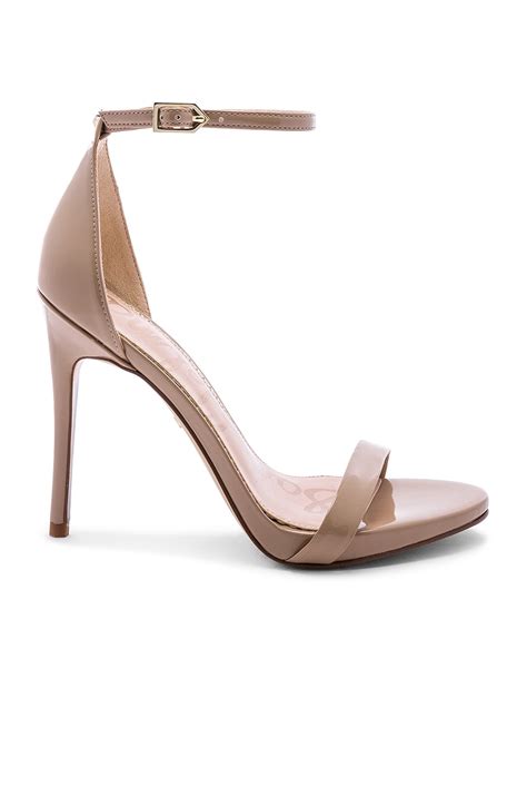 Sam Edelman Women S Ariella Patent Leather High Heel Ankle Strap Sandals In Classic Nude Modesens