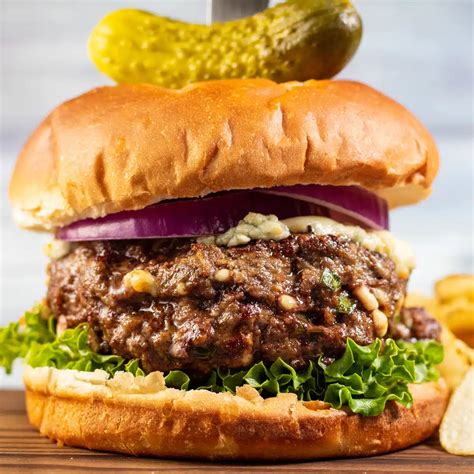 Easy Blue Cheese Burger Gourmet Homemade Burger Recipe