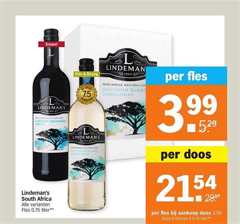 Lindemans South Africa Aanbieding Bij Albert Heijn